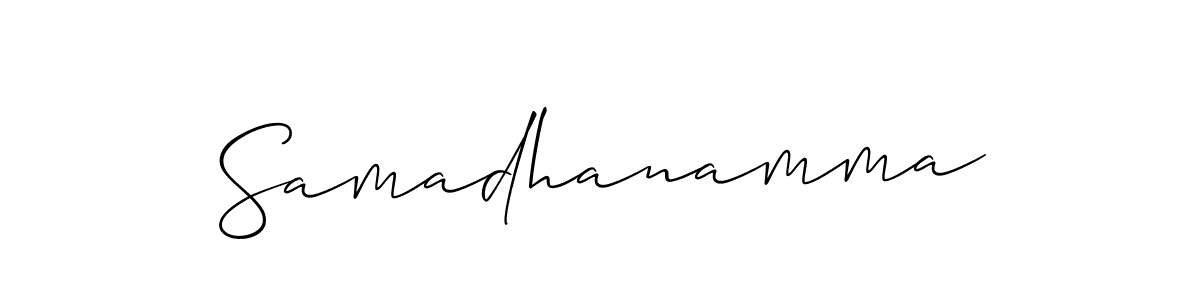 How to make Samadhanamma name signature. Use Allison_Script style for creating short signs online. This is the latest handwritten sign. Samadhanamma signature style 2 images and pictures png