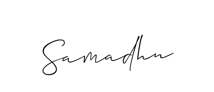 Similarly Allison_Script is the best handwritten signature design. Signature creator online .You can use it as an online autograph creator for name Samadhn. Samadhn signature style 2 images and pictures png