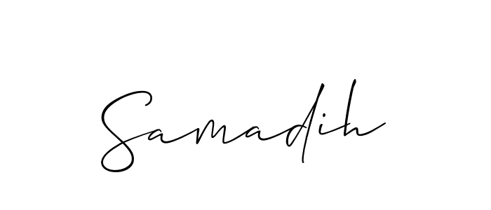 The best way (Allison_Script) to make a short signature is to pick only two or three words in your name. The name Samadih include a total of six letters. For converting this name. Samadih signature style 2 images and pictures png