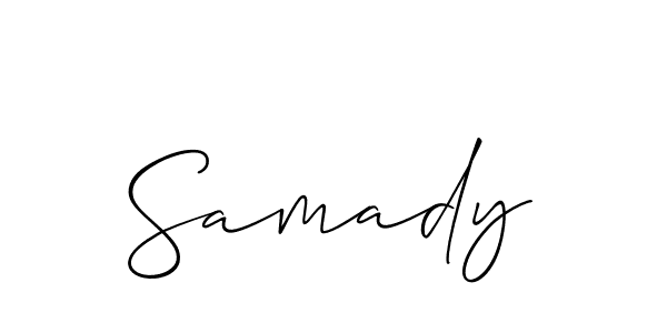 Make a short Samady signature style. Manage your documents anywhere anytime using Allison_Script. Create and add eSignatures, submit forms, share and send files easily. Samady signature style 2 images and pictures png