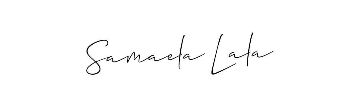 Make a short Samaela Lala signature style. Manage your documents anywhere anytime using Allison_Script. Create and add eSignatures, submit forms, share and send files easily. Samaela Lala signature style 2 images and pictures png