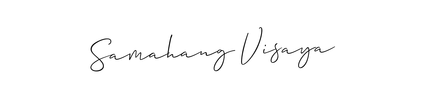 It looks lik you need a new signature style for name Samahang Visaya. Design unique handwritten (Allison_Script) signature with our free signature maker in just a few clicks. Samahang Visaya signature style 2 images and pictures png