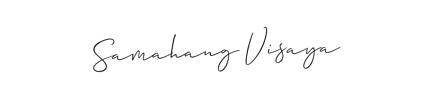 It looks lik you need a new signature style for name Samahang Visaya. Design unique handwritten (Allison_Script) signature with our free signature maker in just a few clicks. Samahang Visaya signature style 2 images and pictures png