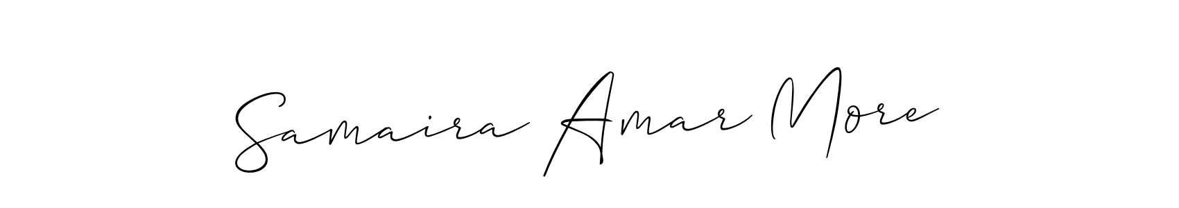 Make a short Samaira Amar More signature style. Manage your documents anywhere anytime using Allison_Script. Create and add eSignatures, submit forms, share and send files easily. Samaira Amar More signature style 2 images and pictures png