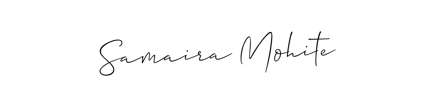 Allison_Script is a professional signature style that is perfect for those who want to add a touch of class to their signature. It is also a great choice for those who want to make their signature more unique. Get Samaira Mohite name to fancy signature for free. Samaira Mohite signature style 2 images and pictures png