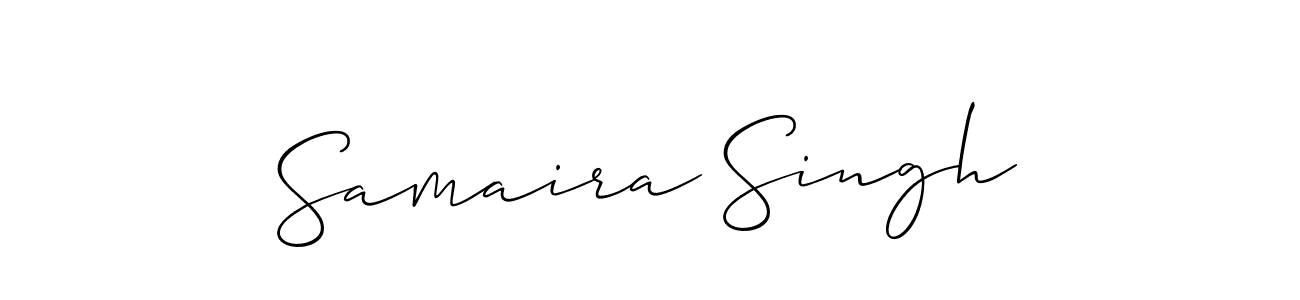 Use a signature maker to create a handwritten signature online. With this signature software, you can design (Allison_Script) your own signature for name Samaira Singh. Samaira Singh signature style 2 images and pictures png