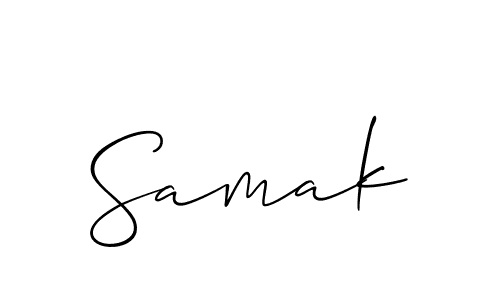 Use a signature maker to create a handwritten signature online. With this signature software, you can design (Allison_Script) your own signature for name Samak. Samak signature style 2 images and pictures png