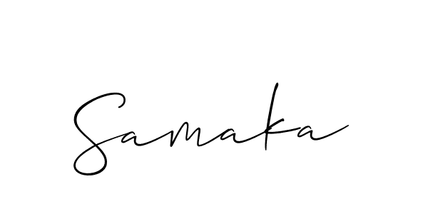 Similarly Allison_Script is the best handwritten signature design. Signature creator online .You can use it as an online autograph creator for name Samaka. Samaka signature style 2 images and pictures png