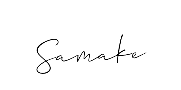 Create a beautiful signature design for name Samake. With this signature (Allison_Script) fonts, you can make a handwritten signature for free. Samake signature style 2 images and pictures png