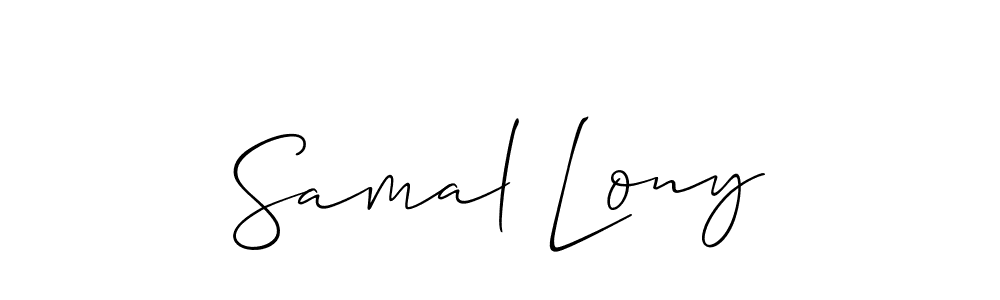 Also You can easily find your signature by using the search form. We will create Samal Lony name handwritten signature images for you free of cost using Allison_Script sign style. Samal Lony signature style 2 images and pictures png