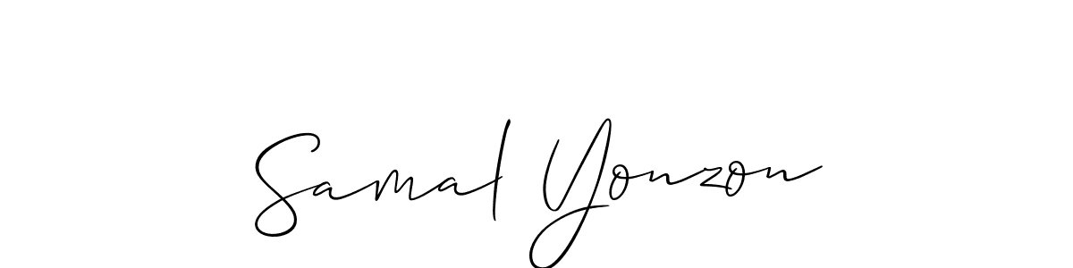 Make a beautiful signature design for name Samal Yonzon. With this signature (Allison_Script) style, you can create a handwritten signature for free. Samal Yonzon signature style 2 images and pictures png