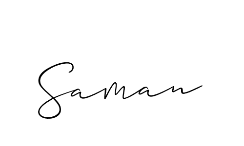 Create a beautiful signature design for name Saman. With this signature (Allison_Script) fonts, you can make a handwritten signature for free. Saman signature style 2 images and pictures png