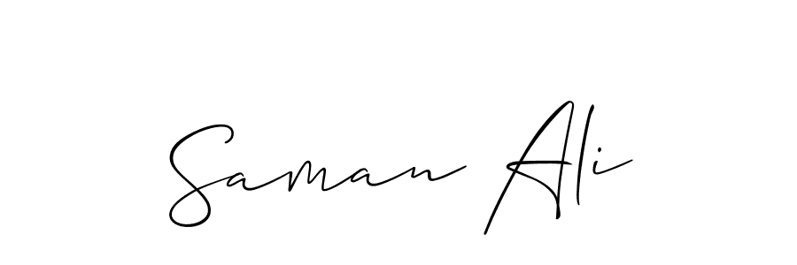Also we have Saman Ali name is the best signature style. Create professional handwritten signature collection using Allison_Script autograph style. Saman Ali signature style 2 images and pictures png