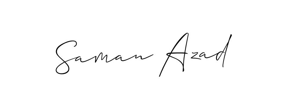 Use a signature maker to create a handwritten signature online. With this signature software, you can design (Allison_Script) your own signature for name Saman Azad. Saman Azad signature style 2 images and pictures png