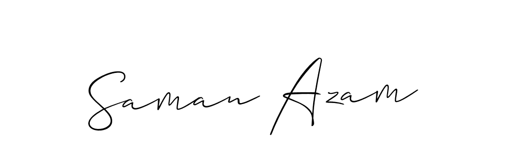 How to make Saman Azam signature? Allison_Script is a professional autograph style. Create handwritten signature for Saman Azam name. Saman Azam signature style 2 images and pictures png