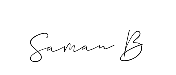 Similarly Allison_Script is the best handwritten signature design. Signature creator online .You can use it as an online autograph creator for name Saman B. Saman B signature style 2 images and pictures png