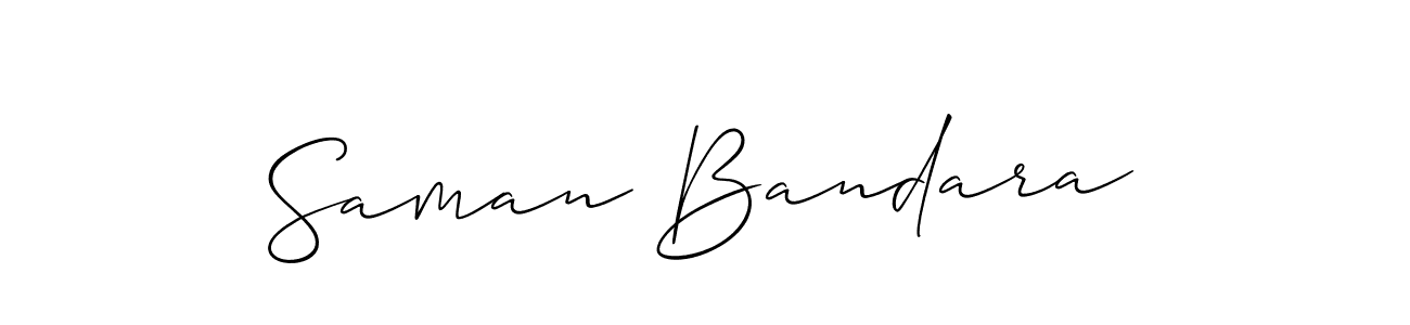 It looks lik you need a new signature style for name Saman Bandara. Design unique handwritten (Allison_Script) signature with our free signature maker in just a few clicks. Saman Bandara signature style 2 images and pictures png