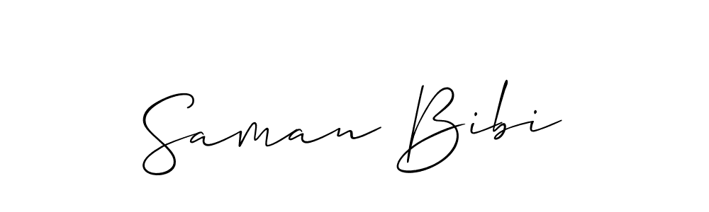 How to make Saman Bibi signature? Allison_Script is a professional autograph style. Create handwritten signature for Saman Bibi name. Saman Bibi signature style 2 images and pictures png