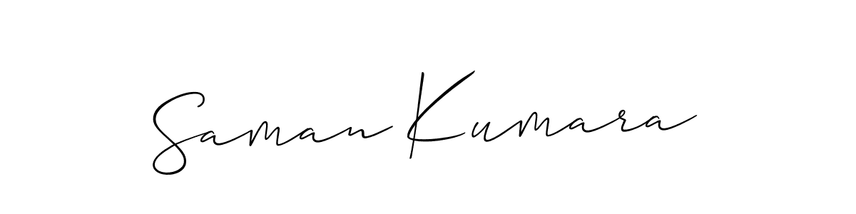 Allison_Script is a professional signature style that is perfect for those who want to add a touch of class to their signature. It is also a great choice for those who want to make their signature more unique. Get Saman Kumara name to fancy signature for free. Saman Kumara signature style 2 images and pictures png