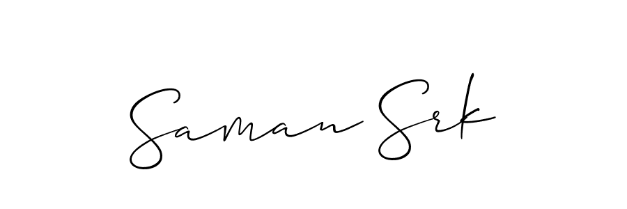 It looks lik you need a new signature style for name Saman Srk. Design unique handwritten (Allison_Script) signature with our free signature maker in just a few clicks. Saman Srk signature style 2 images and pictures png