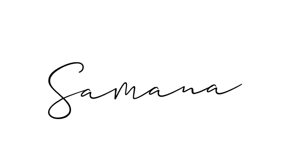 Create a beautiful signature design for name Samana. With this signature (Allison_Script) fonts, you can make a handwritten signature for free. Samana signature style 2 images and pictures png