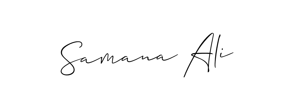 How to make Samana Ali name signature. Use Allison_Script style for creating short signs online. This is the latest handwritten sign. Samana Ali signature style 2 images and pictures png