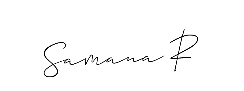 Make a beautiful signature design for name Samana R. Use this online signature maker to create a handwritten signature for free. Samana R signature style 2 images and pictures png