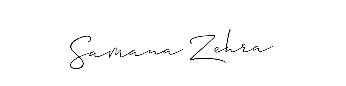 Make a beautiful signature design for name Samana Zehra. With this signature (Allison_Script) style, you can create a handwritten signature for free. Samana Zehra signature style 2 images and pictures png