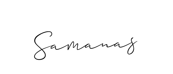 Allison_Script is a professional signature style that is perfect for those who want to add a touch of class to their signature. It is also a great choice for those who want to make their signature more unique. Get Samanas name to fancy signature for free. Samanas signature style 2 images and pictures png