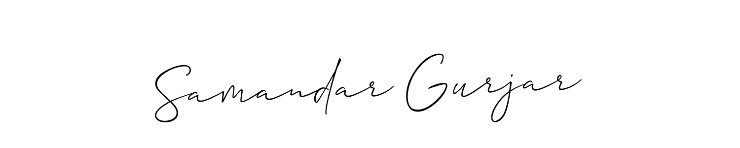 This is the best signature style for the Samandar Gurjar name. Also you like these signature font (Allison_Script). Mix name signature. Samandar Gurjar signature style 2 images and pictures png