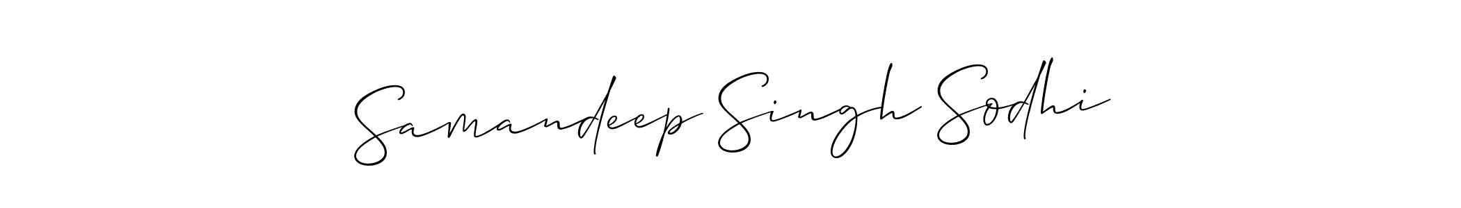 How to make Samandeep Singh Sodhi signature? Allison_Script is a professional autograph style. Create handwritten signature for Samandeep Singh Sodhi name. Samandeep Singh Sodhi signature style 2 images and pictures png
