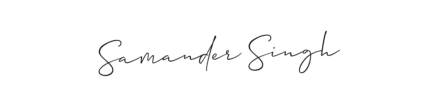 It looks lik you need a new signature style for name Samander Singh. Design unique handwritten (Allison_Script) signature with our free signature maker in just a few clicks. Samander Singh signature style 2 images and pictures png
