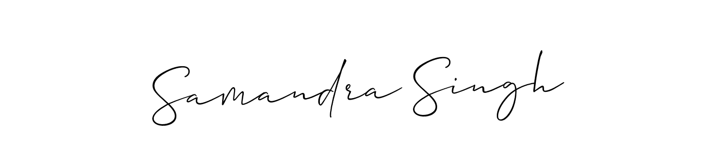 The best way (Allison_Script) to make a short signature is to pick only two or three words in your name. The name Samandra Singh include a total of six letters. For converting this name. Samandra Singh signature style 2 images and pictures png