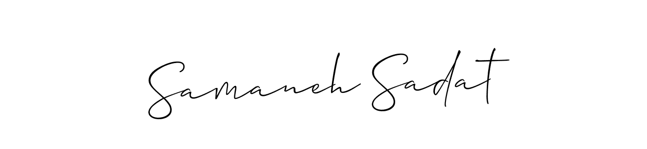 Also we have Samaneh Sadat name is the best signature style. Create professional handwritten signature collection using Allison_Script autograph style. Samaneh Sadat signature style 2 images and pictures png
