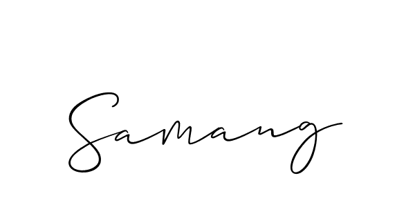 Create a beautiful signature design for name Samang. With this signature (Allison_Script) fonts, you can make a handwritten signature for free. Samang signature style 2 images and pictures png