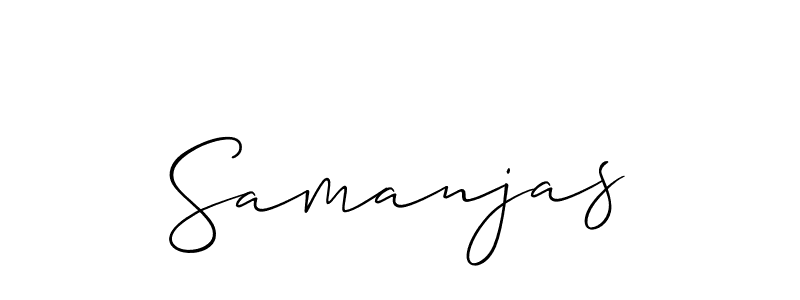 Use a signature maker to create a handwritten signature online. With this signature software, you can design (Allison_Script) your own signature for name Samanjas. Samanjas signature style 2 images and pictures png