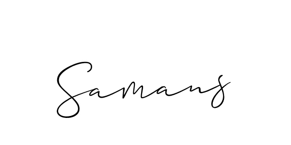 You should practise on your own different ways (Allison_Script) to write your name (Samans) in signature. don't let someone else do it for you. Samans signature style 2 images and pictures png