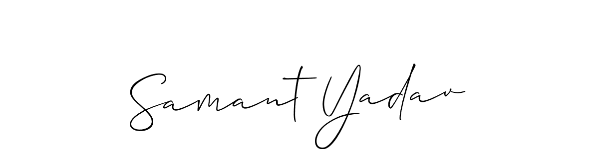 Also we have Samant Yadav name is the best signature style. Create professional handwritten signature collection using Allison_Script autograph style. Samant Yadav signature style 2 images and pictures png