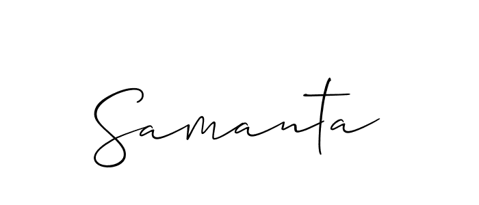 Design your own signature with our free online signature maker. With this signature software, you can create a handwritten (Allison_Script) signature for name Samanta. Samanta signature style 2 images and pictures png