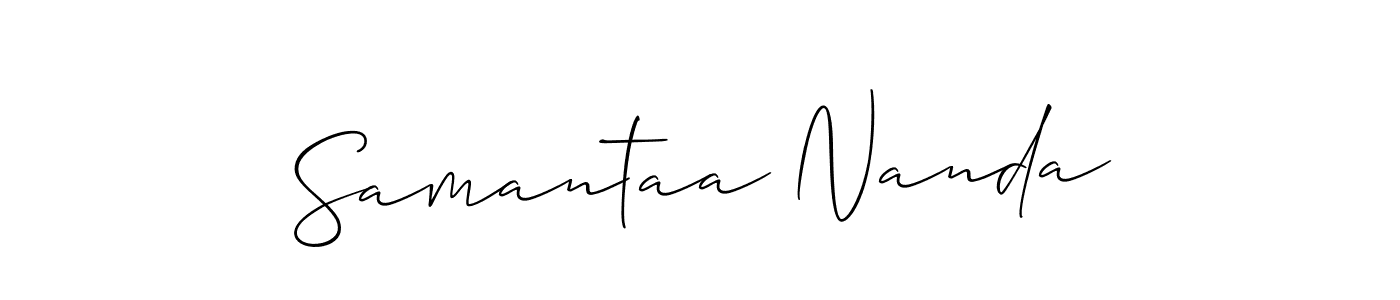 Also we have Samantaa Nanda name is the best signature style. Create professional handwritten signature collection using Allison_Script autograph style. Samantaa Nanda signature style 2 images and pictures png