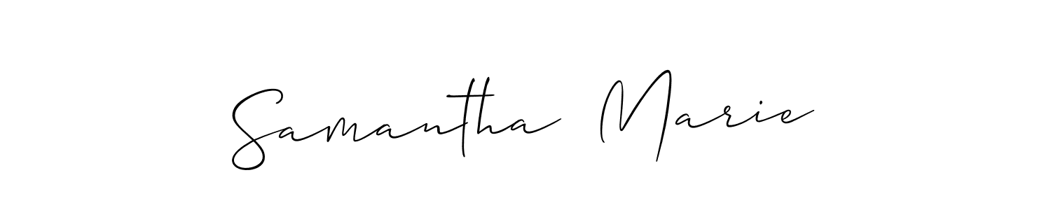 if you are searching for the best signature style for your name Samantha  Marie. so please give up your signature search. here we have designed multiple signature styles  using Allison_Script. Samantha  Marie signature style 2 images and pictures png