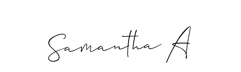 Design your own signature with our free online signature maker. With this signature software, you can create a handwritten (Allison_Script) signature for name Samantha A. Samantha A signature style 2 images and pictures png