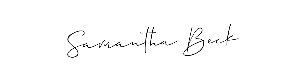 Samantha Beck stylish signature style. Best Handwritten Sign (Allison_Script) for my name. Handwritten Signature Collection Ideas for my name Samantha Beck. Samantha Beck signature style 2 images and pictures png