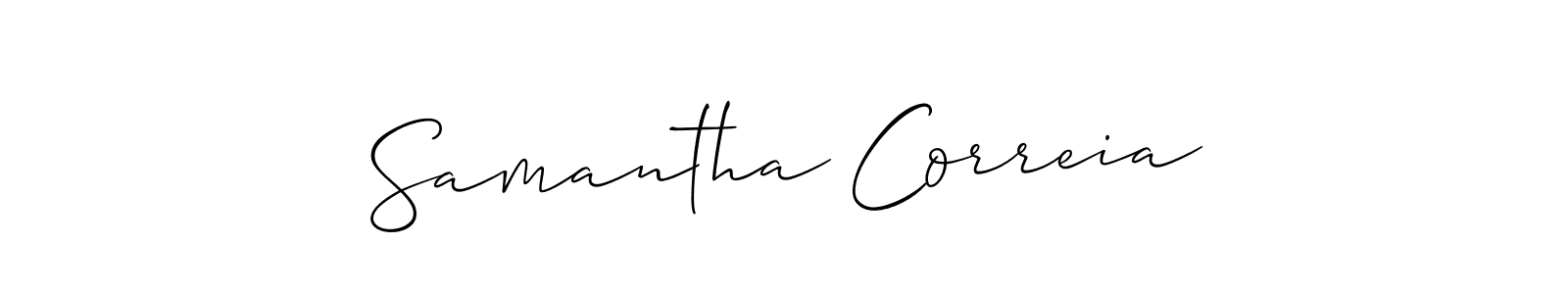 How to make Samantha Correia name signature. Use Allison_Script style for creating short signs online. This is the latest handwritten sign. Samantha Correia signature style 2 images and pictures png