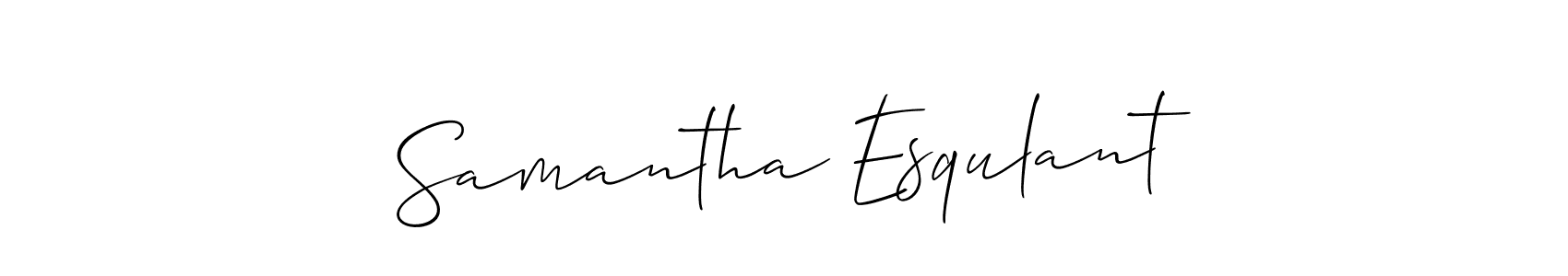 Allison_Script is a professional signature style that is perfect for those who want to add a touch of class to their signature. It is also a great choice for those who want to make their signature more unique. Get Samantha Esqulant name to fancy signature for free. Samantha Esqulant signature style 2 images and pictures png