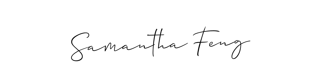 The best way (Allison_Script) to make a short signature is to pick only two or three words in your name. The name Samantha Feng include a total of six letters. For converting this name. Samantha Feng signature style 2 images and pictures png