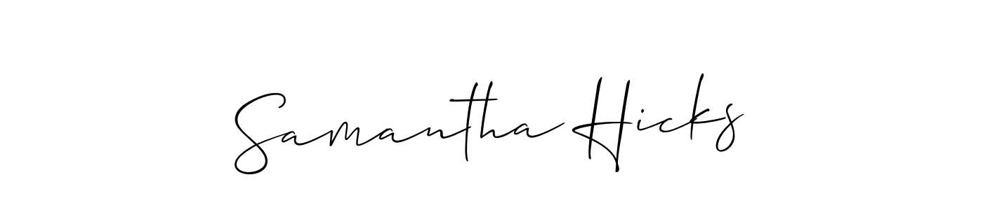 How to make Samantha Hicks signature? Allison_Script is a professional autograph style. Create handwritten signature for Samantha Hicks name. Samantha Hicks signature style 2 images and pictures png