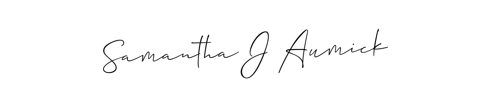 Design your own signature with our free online signature maker. With this signature software, you can create a handwritten (Allison_Script) signature for name Samantha J Aumick. Samantha J Aumick signature style 2 images and pictures png