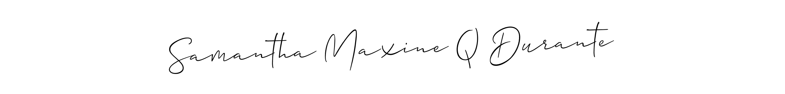 How to Draw Samantha Maxine Q Durante signature style? Allison_Script is a latest design signature styles for name Samantha Maxine Q Durante. Samantha Maxine Q Durante signature style 2 images and pictures png