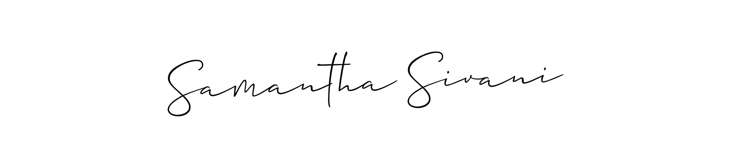 Similarly Allison_Script is the best handwritten signature design. Signature creator online .You can use it as an online autograph creator for name Samantha Sivani. Samantha Sivani signature style 2 images and pictures png